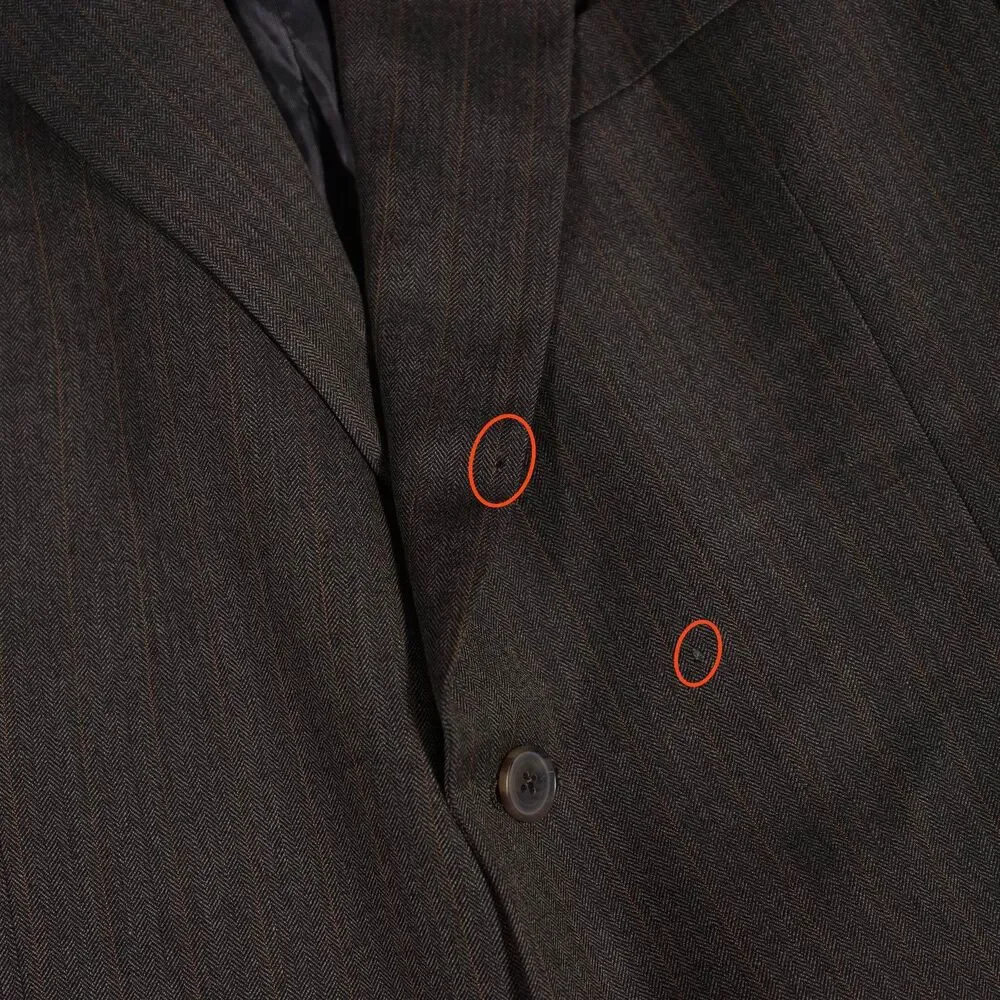 Burberry Brown Pinstripe Herringbone Blazer 44R  See Photos